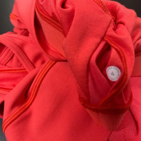LULULEMON Mastered Motion Long Line Tank Top Size 4 Coral Red *No Removable Pads - Picture 4 of 12